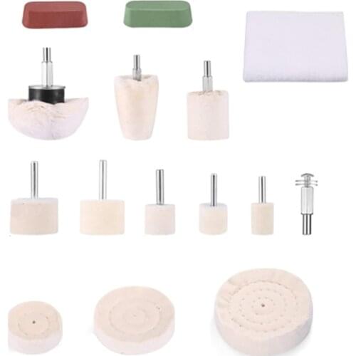 15Pcs Buffing Pad Polishing Wheel Kit ,With Compound Polishing Buffing Pad for Car Aluminum Stainless Steel Polishing Retail