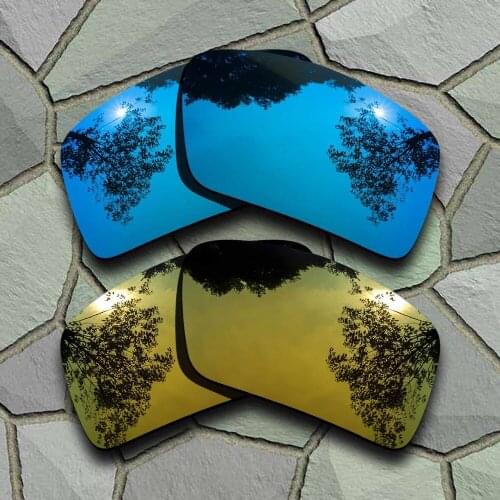 Sky Blue&Yellow Golden Sunglasses Polarized Replacement Lenses for Oakley Eyepatch 2