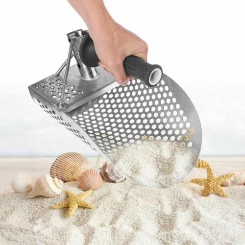 Non-slip Handheld Sand Scoop Hexagon Holes Anti-rust Hand Tools Digging Shovel for Metal Detecting Handheld Digging Shovel