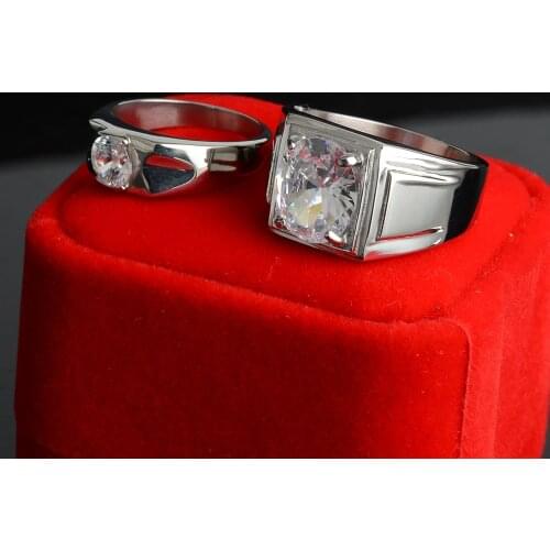 Titanium Steel Wedding Bands Enamel Ring Top Quality Lovers Luxury Brands Rings Wiht Oval AAAAA Cubic Zirconia Factory Wholesale