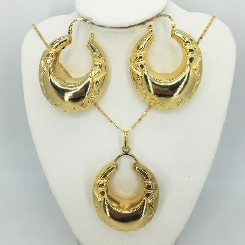 Wholesale gold New Jewelry collection African brides wedding gifts women necklace earrings collection wife jewelry set