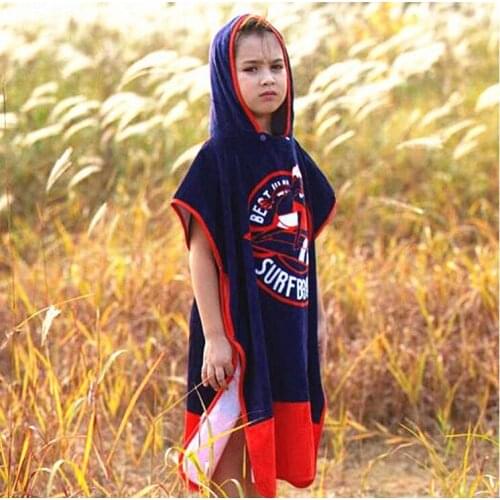 Kids Bath Towel Microfiber Quick Drying Surf Changing Robe Beach Poncho Hooded Towel Soft Absorbent Cloak Towels Bathrobe Home