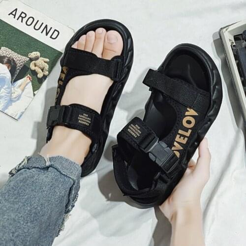 Fashion Roman Sandals Men Original Letter Printed Mens Summer Sandals Casual Buckle Design Flat Sandals Men Shoes sandale homme