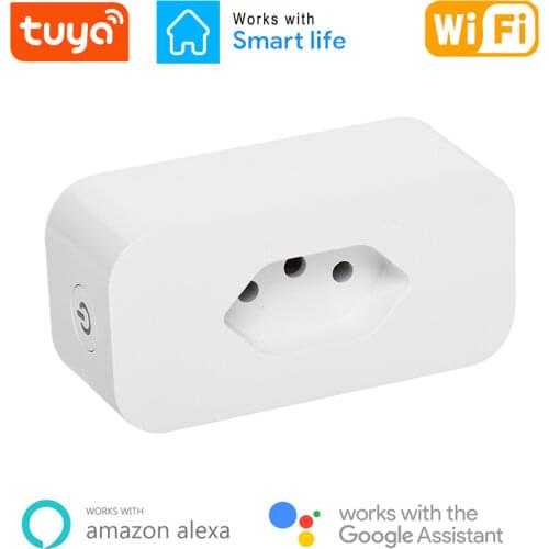 WiFi Smart Plug 16A Brazil Plug Power Socket Tuya APP Smart Home For Alexa Google Assistant Voice Control Power Monitor Timing