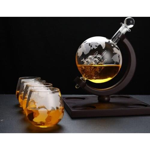 Gaopeng silicon glass glass whisky wine glass sailboat globe glass craft wine bottle map glass