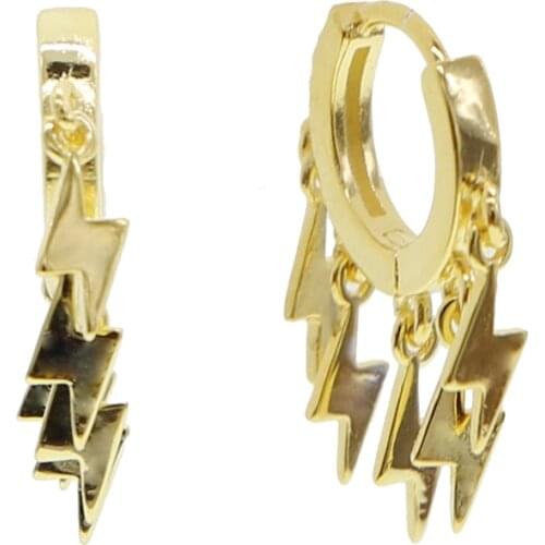Fashion new Lightning Bolt dangl Earrings Top Quality Gold color Cute Earrings For Women Korean Jewelry Pendientes Aros 2020