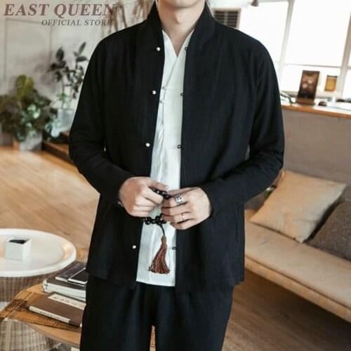 Traditional chinese clothing for men male Chinese mandarin collar shirt blouse wushu kung fu outfit China shirt tops KK1985