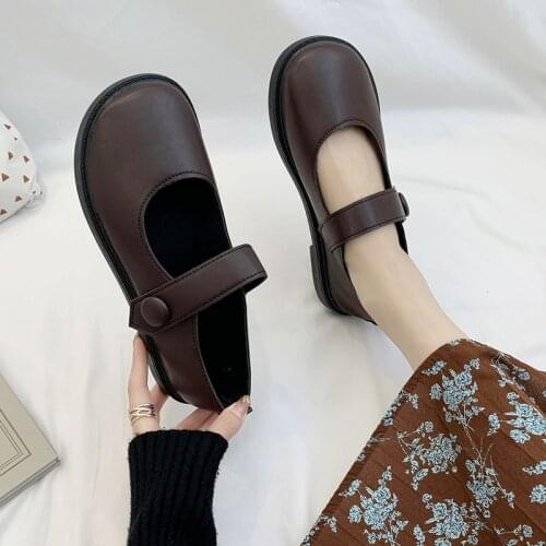 College student shoes Japanese Style small leather shoes woman spring summer new vintage girl outdoor brown Cosplay Pumps
