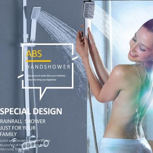 Vidric Vidric LED Digital Display Shower Faucets Set LED Shower 3-way Brass Mixer Tap Swivel Tub Spout Digital Bathroom Shower F