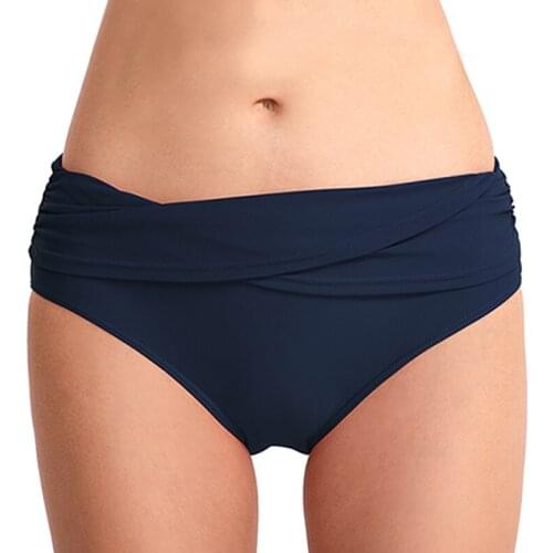 Vintage Womens Swim Trunks Mid Waist Swimwear Classic Sports Pants Bikini Bottom Solid Swimwear Briefs 5 Colors S M L XL XXL
