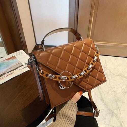 Womens Bag 2021 Fashion Diamond Lattice Chain Square Totes Women Shoulder Messenger Bags Luxury Designer Girls Casual Handbag