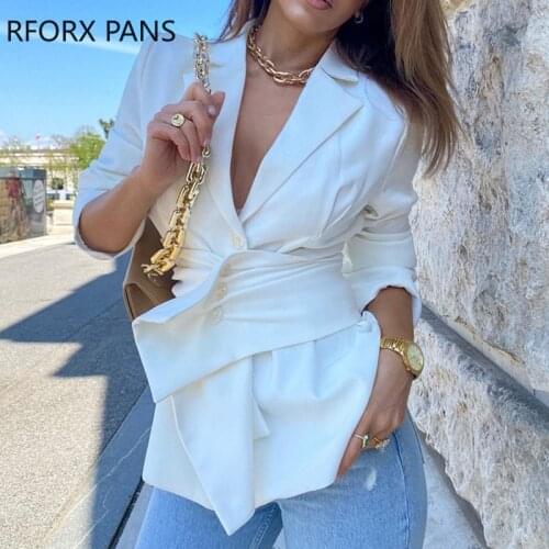 Women Solid Elegant Long Sleeves Tuck in Sexy Bodycon Blazer