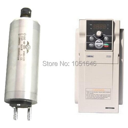 1pc 0.3 KW water-cooled spindle motor, 48mm x 120mm, 60000rmp + 1pc high quality inverter/ 300W spindle motor