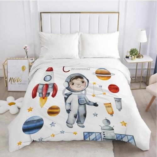 1pc Children Cartoon Duvet cover Quilt/Blanket/Comfortable Case 140x200 Single Size Cute Bedding for child kids baby Aerospace