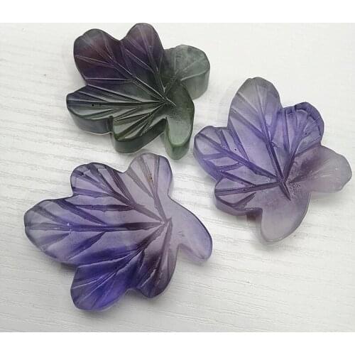 1pcs Cute Natural Rainbow Fluorite Leaves Pendant Quartz Crystal Leaf Necklace Healing Crystal Charms Women Jewelry Gift