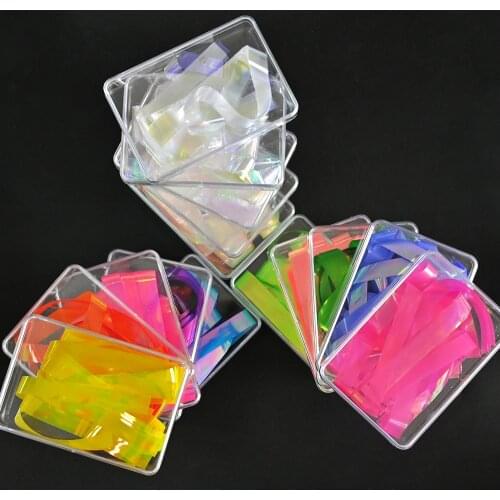 20pcs/Box Aurora Broken Glass Foil Paper Mirror Nail Sticker Holographic Mirage DIY Manicure 20 Colors