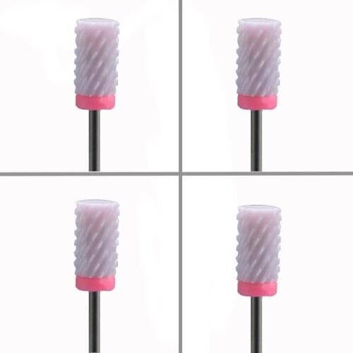 4pcs Pink Ceramic Nail Drill Bit -Large Barrel Bit - 3XC