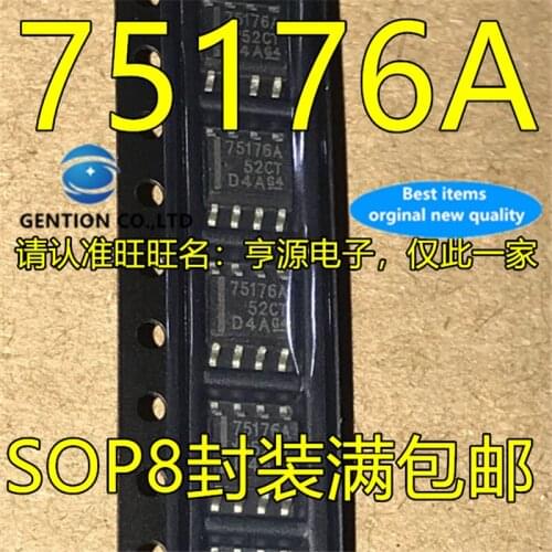 50Pcs 75176A 75176B SN75176ADR SOP8 in stock 100% new and original