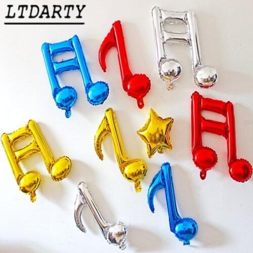 50pcs colorful music single double tone balloon party holiday birthday notes aluminum foil balloon activity party supplies