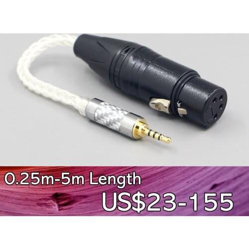 LN007725 99% Pure Silver 8 Core Cable For 3.5mm 2.5mm 4.4mm 6.5mm Type C To XLR 4 pole Female Converter
