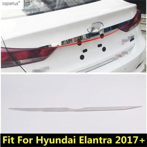 Lapetus Accessories Fit For Hyundai Elantra 2017 - 2019 Chrome Rear Trunk Tailgate Back Door Cover Boot Trim Edge Molding Strip
