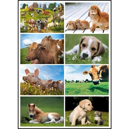 LIPHISFUN Diamond Painting Embroidery Full Drill Home Decor Square/round Cross Stitch DIY Animal Farm Dog Cow Horse