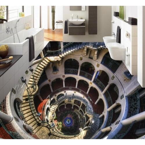 Free shipping 3D Custom Wall Sticker Rotate the floor overlook flooring Painting Photo Wallpaper for Walls home decor mural post