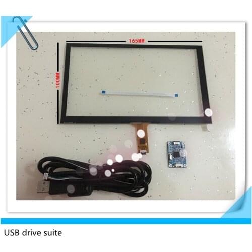 Free shipping 6 pin capacitive touch screen 7 inch 165*100 usb free drive installation control card applies to Windows 7 8 10