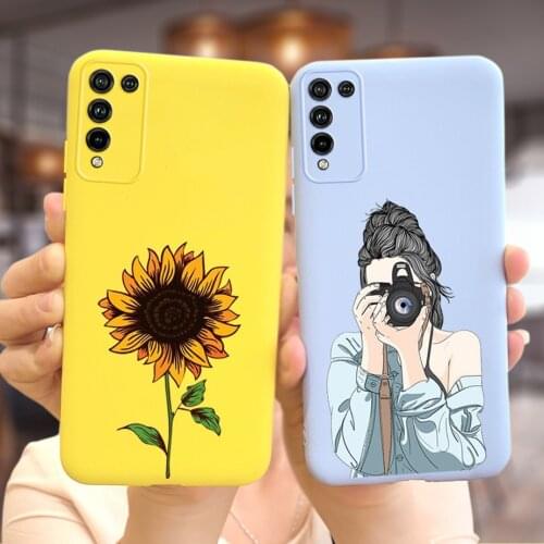 Honor 10X lite Case Colorful Flower Girl Phone Cases For Huawei Honor 10X Lite 10 x Lite Soft TPU Cover Coque Honor10X Lite Bags