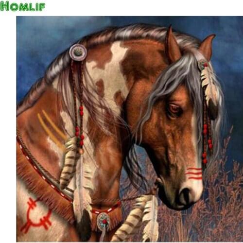 DIY Diamond Painting Cross Stitch Crystal Needlework Diamond Embroidery Animal Beautiful Horse Full Diamond Set Decorative