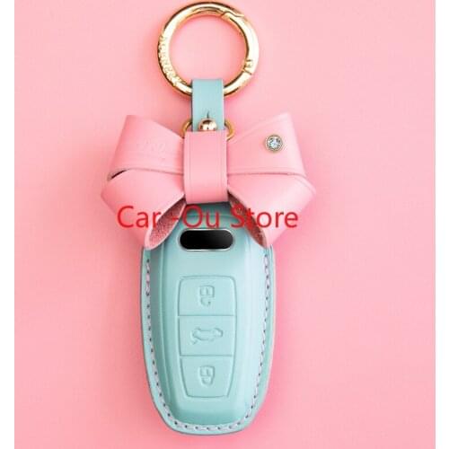 For Audi A6 A7 A8 A3 Q7 Q8 Remote Smart Key Fob Case Holder Cover Leather For Girls