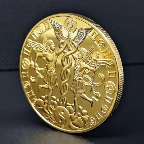 Twelve Constellation Zodiac Gold Commemorative Coins Euro Astrology Gemini Tarot Wishing Sun God Lucky Love Souvenir Medals