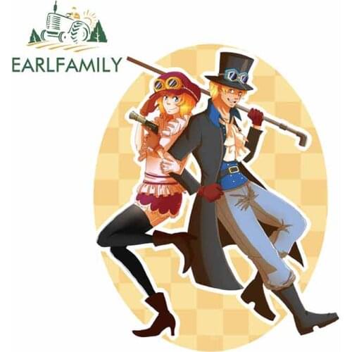 EARLFAMILY 13cm x 10.3cm For ONE PIECE Funny Car Stickers Anime Graphics Decal Laptop Air Conditioner Waterproof Decoration