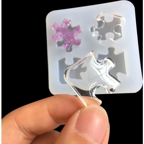1pcs Puzzle Liquid silicone mold DIY resin jewelry pendant necklace pendant mold resin molds for jewelry