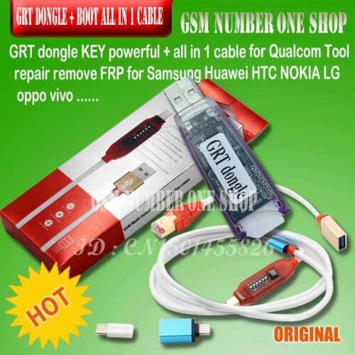 GRT dongle KEY powerful + all in 1 cable for Qualcom Tool IMEI repair remove FRP for Samsung Huawei HTC NOKIA LG SONY oppo vivo