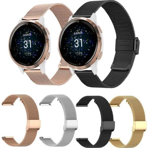 2PC Stainless Steel For Garmin Venu SQ 2 2S Watchband Strap For Garmin Vivomove 3 3S vivoactive 4 4S 3 Replace Wrist Bracelet