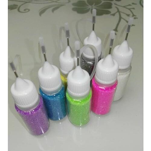 Colorful Holographic Multic/ Magic Effect 10Colors Nail Art Glitter Powder Dust For UV GEL Acrylic Powder Decoration Tips