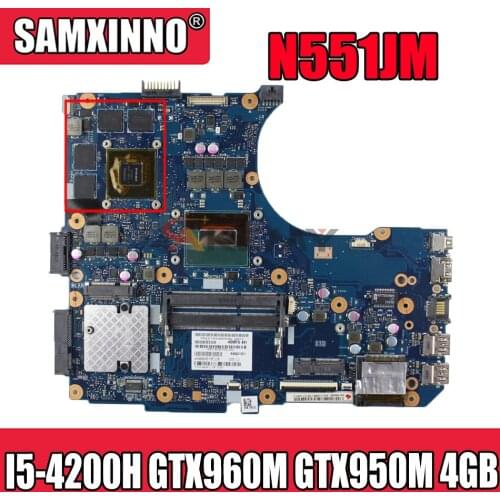 Akemy N551JM Laptop motherboard for ASUS ROG G551JW G551JM N551JW G551J N551J original mainboard I5-4200H GTX960M GTX950M -4GB