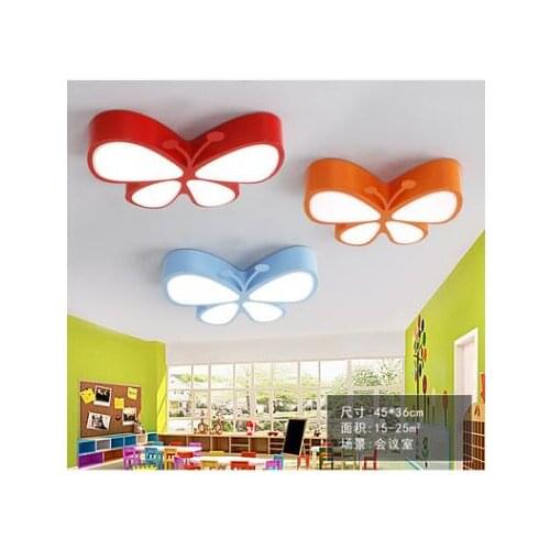 Cartoon Butterfly ceiling lamp creative childrens room ceiling lamp color Butterfly ceiling lamp kindergarten lights playground