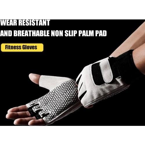 Non-slip Half Finger Gloves with Wrist Wrap Support Padded Fitness Short Open Finger Glove for Riding Sports SAL99
