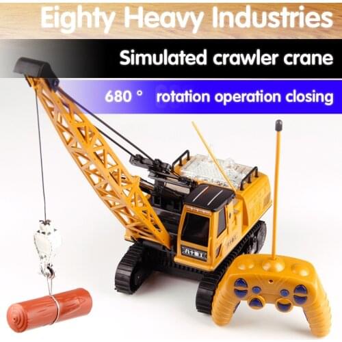 Newest 8062E RC Engineering Car Simulated Crawler Crane Lights & Sound 12 Channel Colorful Lighting Control Construction Crane
