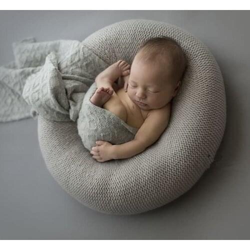 Newborn Baby Photography Basket Pillow Grey Photography Blanket Studio Shoots Posing Aid Photo Accessories Detachable Pillow New