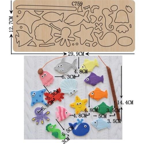 New Fish, Wooden die Scrapbooking C-759 Cutting Dies Multiple sizes