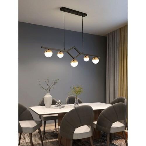 Dining Room Chandelier Minimalist Luxury Creative Rectangular LED Fixtures Kichen Island Living Bedroom Home Decora Hanging Lamp