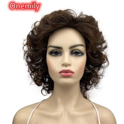 Onemily Short Curly Heat Resistant Synthetic Princess Hair Wigs for Women Girls with Bangs Party Evening Out Fun 8 Colors