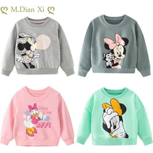 Autumn Kids Clothes Daisy Duck Korean Cute Little Girls Tops Spring Toddler Children Sweatshirt 2-7 Years Pretty Costume