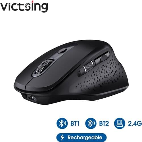 VicTsing PC253 Rechargeable 2.4GHz Wireless Bluetooth Mouse Multi-mode Mouse with Bluetooth or USB Connection 5 Levels DPI Mice