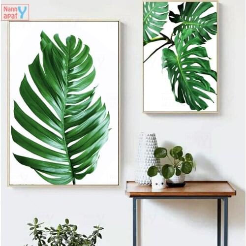 Monstera Banana Leaf Nordic Posters and Prints Tropical Plants Wall Art Canvas Painting Wall Pictures for Living Room Decoration