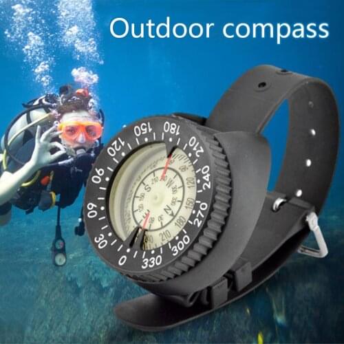 Professional Diving Compass Outdoor Compass Waterproof Navigator Digital Watch Scuba Watchband Compass Fluorescent Dial Compass