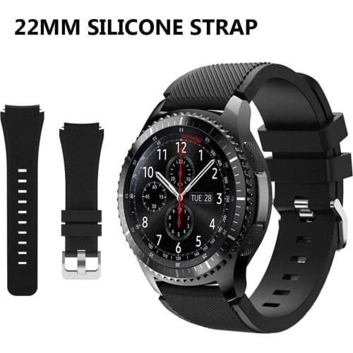 Galaxy Watch 3 45mm Band Strap Black for Samsung Gear S3 Frontier & Classic / Galaxy Watch 46mm Band 22mm Watchband Accessories